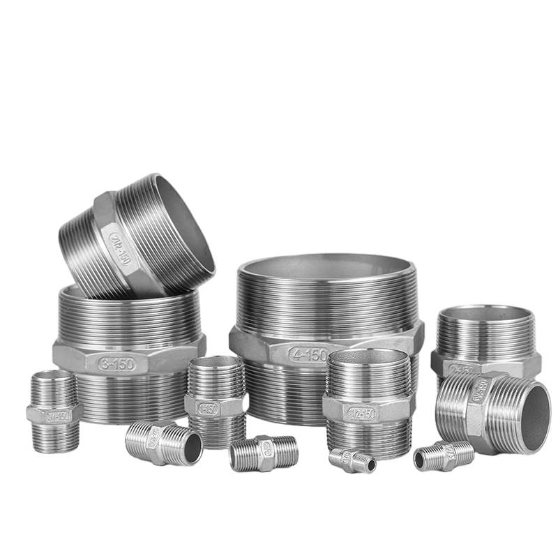 Stainless ferro HEX Flat papilla apta NPT relatorum utrinque