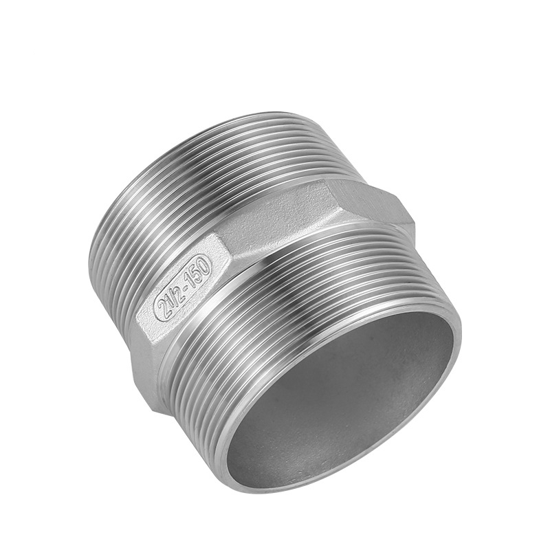 Stainless ferro HEX Flat papilla apta NPT relatorum utrinque