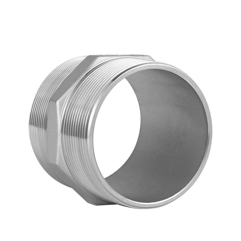 Stainless ferro HEX Flat papilla apta NPT relatorum utrinque